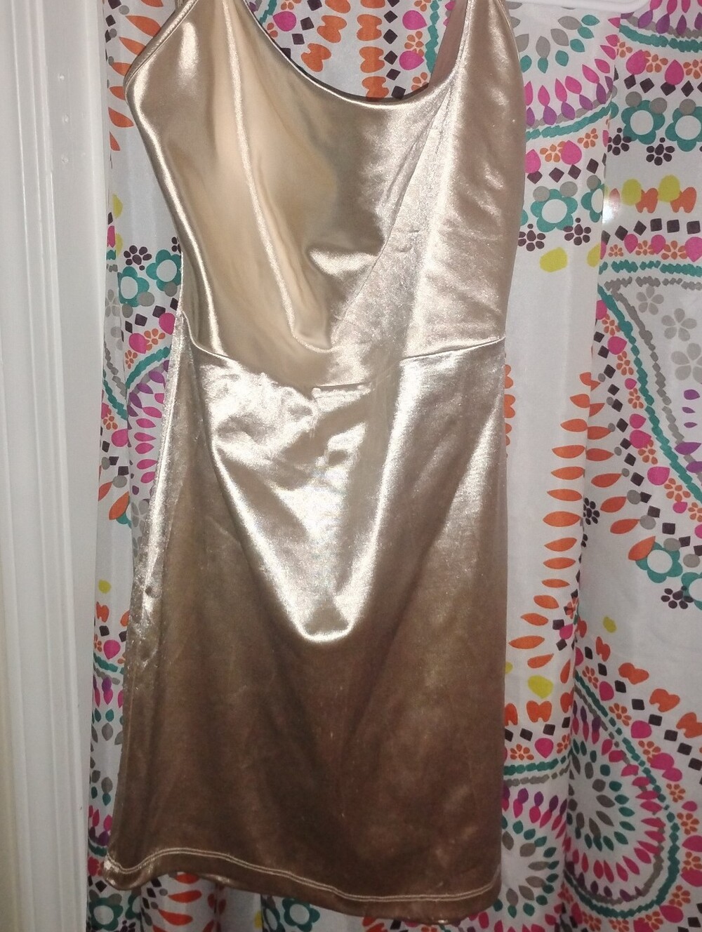 Fashion Nova Metallic Gold Mini Dress